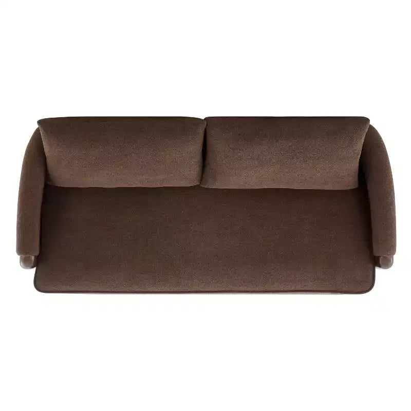 75-Inch Curved Upholstered Sofa with Wood Frame