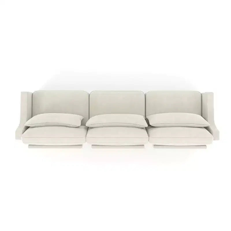 3-Seater Chenille Sofa with Lumbar Pillows, Modern Upholstered Couch for Living Room