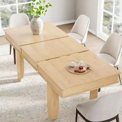 Tavolo da pranzo allungabile da 160 a 220 cm per 6-10 persone, tavolo da cucina con struttura robusta in legno, tavolo da pranzo rettangolare grande per sala da pranzo