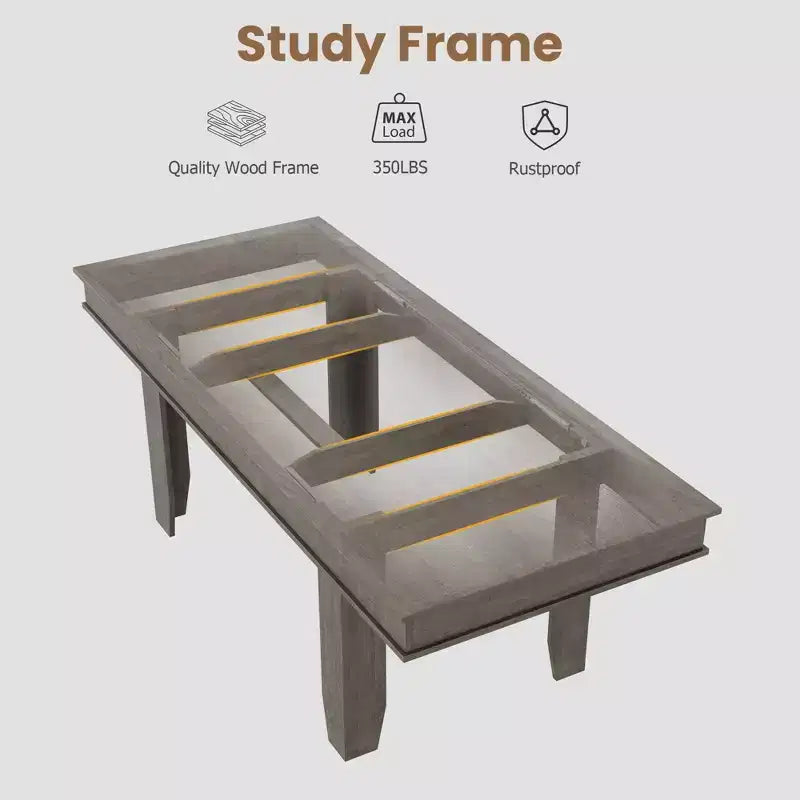 63 in-86.6 in Extendable Dining Room Table for 6-10, Kitchen Tables w/Wooden Sturdy Frame, Large Rectangular Dinner Table for Dining Room