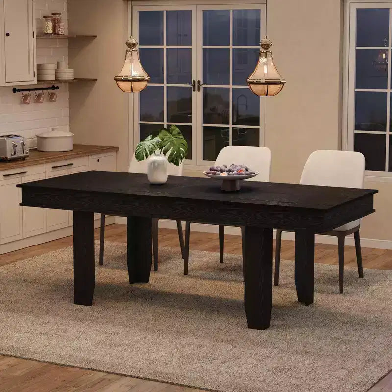 63 in-86.6 in Extendable Dining Room Table for 6-10, Kitchen Tables w/Wooden Sturdy Frame, Large Rectangular Dinner Table for Dining Room