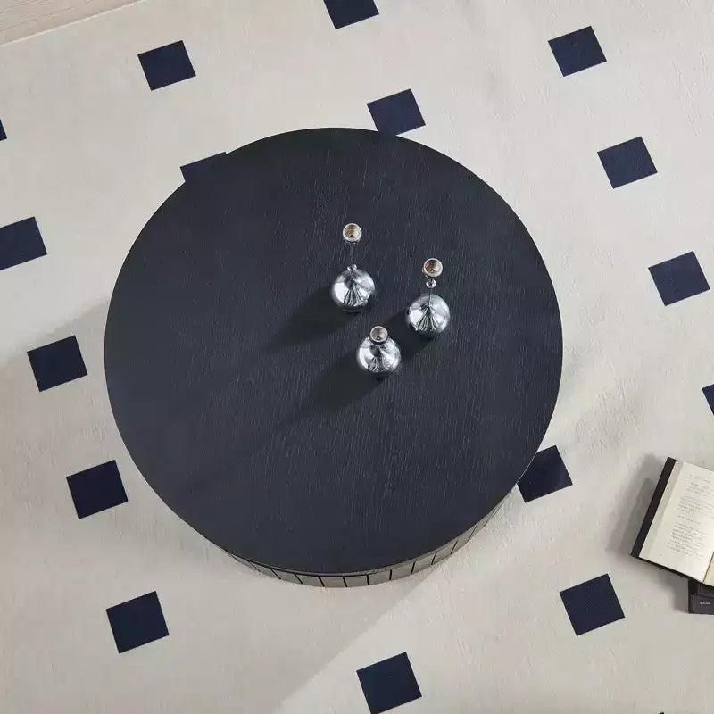 Modern Round Storage Coffee Table with Hidden Compartment
