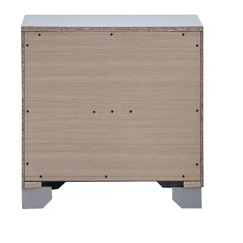 Silver 2-Drawer 24 in. W Nightstand