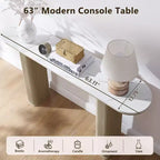 Consolle moderna per ingresso stretta con piano effetto marmo e base scanalata