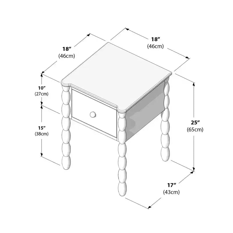 1 Drawer Nightstand (456x456/18x18)