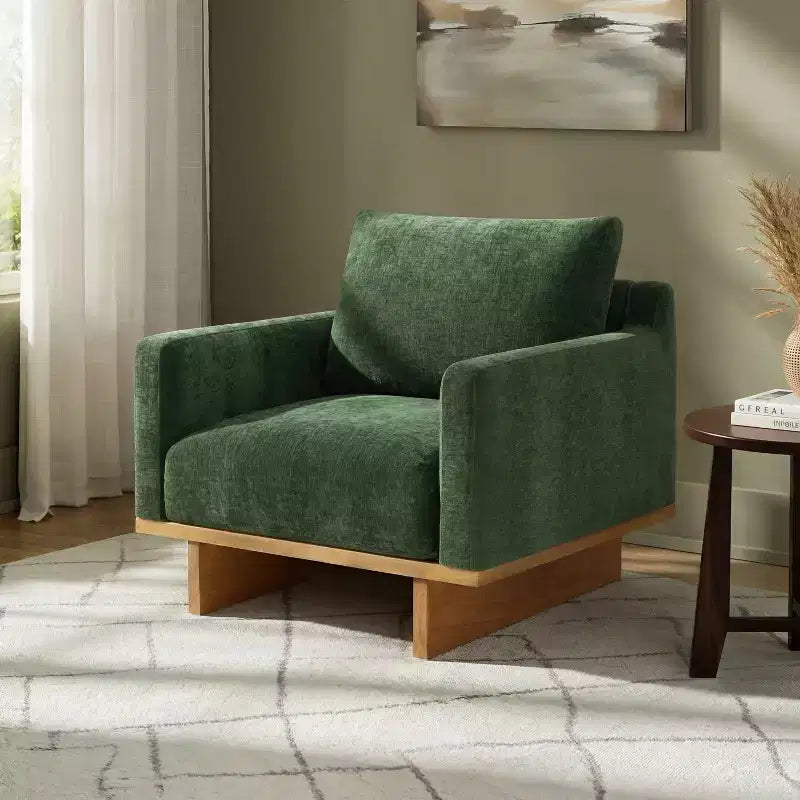 Modern Boucle Upholstered Chair with Soft Cushion