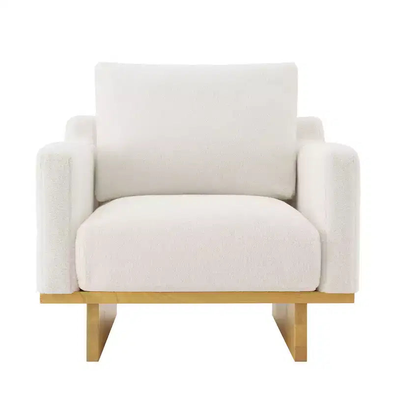 Modern Boucle Upholstered Chair with Soft Cushion