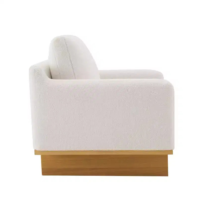 Modern Boucle Upholstered Chair with Soft Cushion