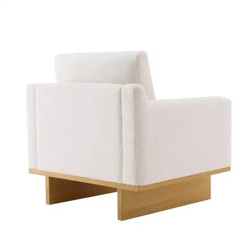 Modern Boucle Upholstered Chair with Soft Cushion