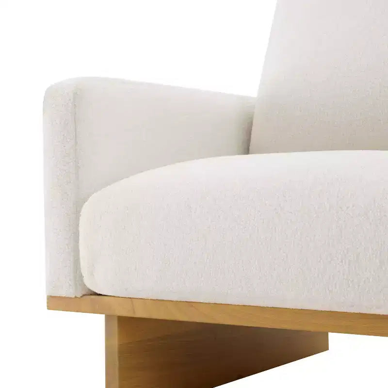 Modern Boucle Upholstered Chair with Soft Cushion