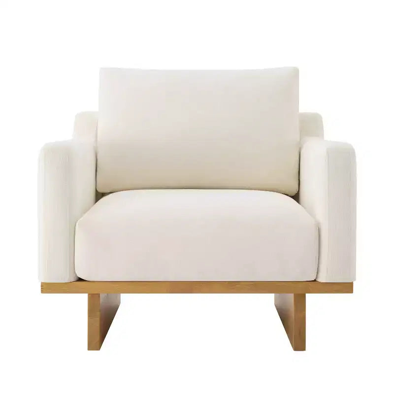 Modern Boucle Upholstered Chair with Soft Cushion