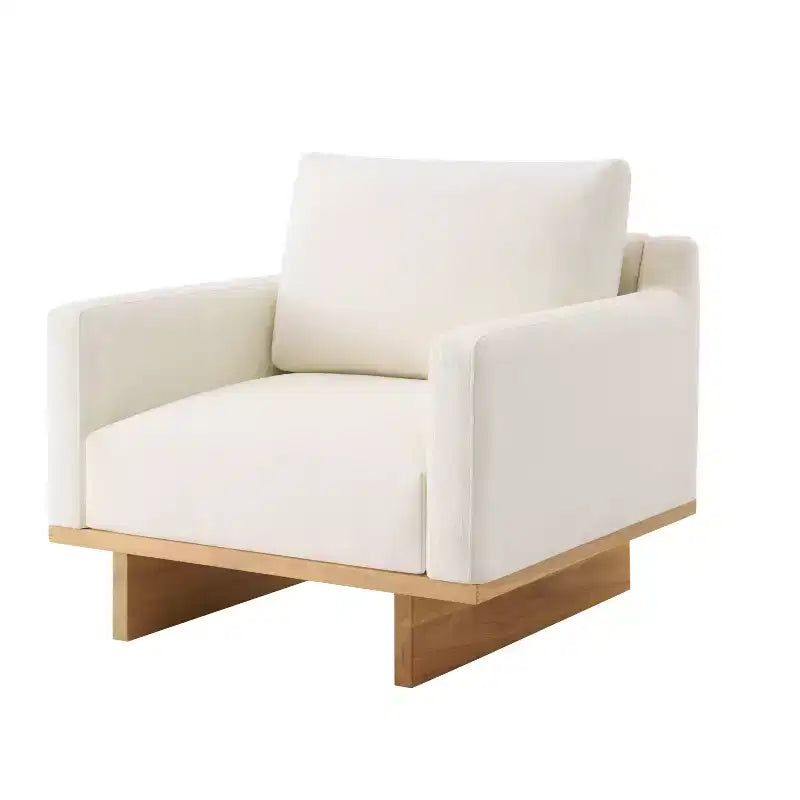 Modern Boucle Upholstered Chair with Soft Cushion