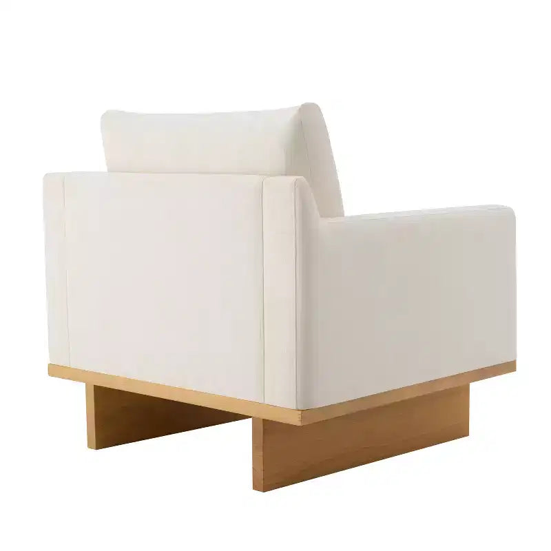 Modern Boucle Upholstered Chair with Soft Cushion