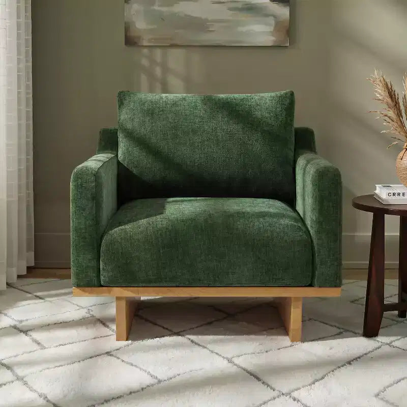 Modern Boucle Upholstered Chair with Soft Cushion