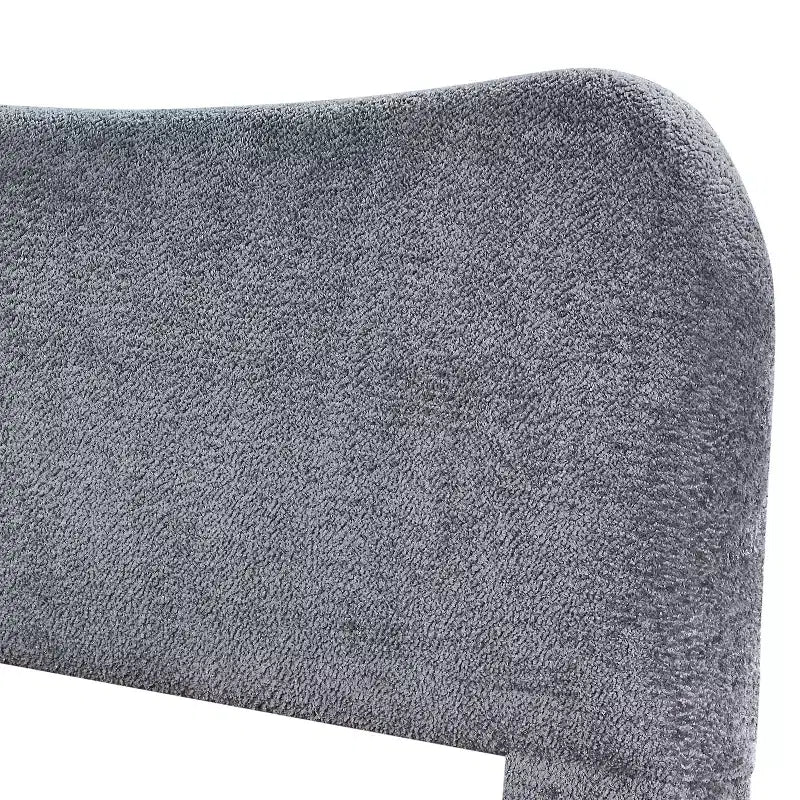 Contemporary Queen Size Upholstered Platform Bed with Bun Feet
