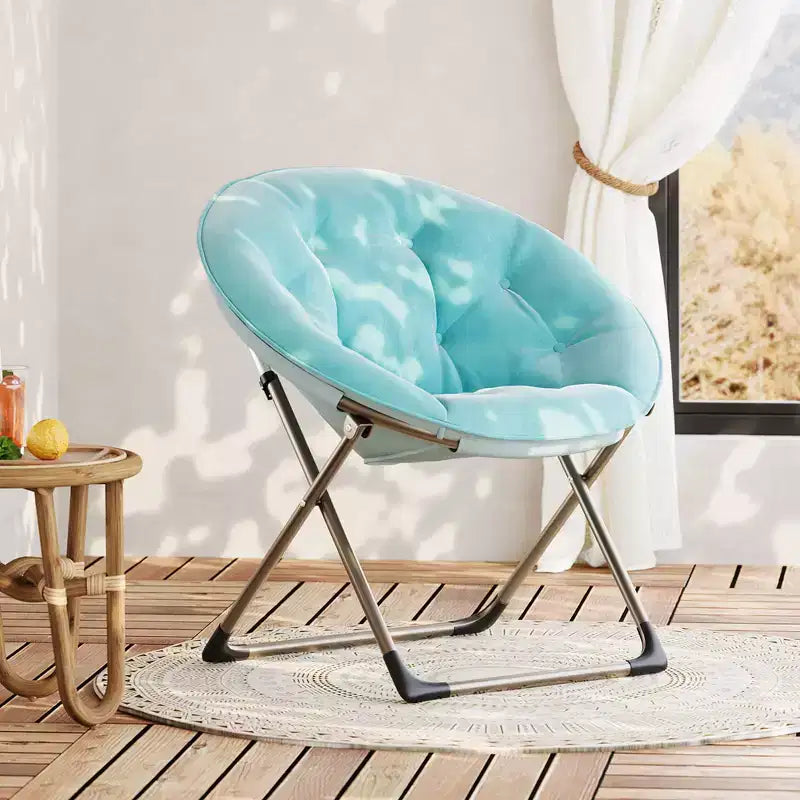 Large Comfortable Flower Chair for Adults, Cotton Cushioned Armchair with Metal Frame for Bedroom, Game Room & Small Spaces
