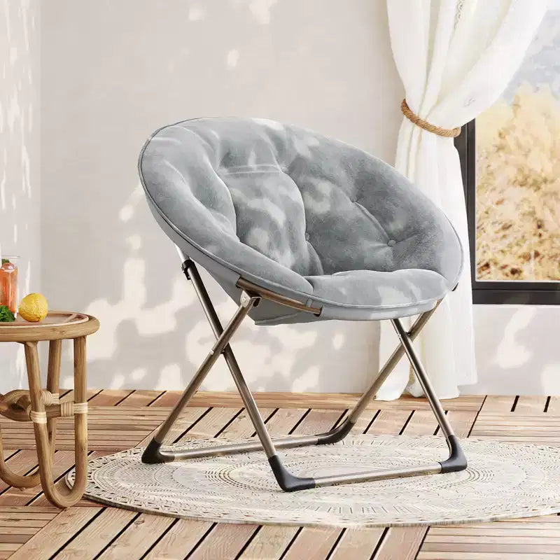 Large Comfortable Flower Chair for Adults, Cotton Cushioned Armchair with Metal Frame for Bedroom, Game Room & Small Spaces