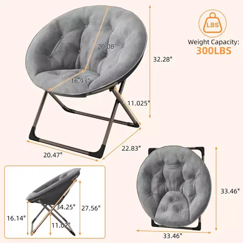 Large Comfortable Flower Chair for Adults, Cotton Cushioned Armchair with Metal Frame for Bedroom, Game Room & Small Spaces