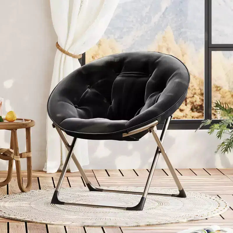 Large Comfortable Flower Chair for Adults, Cotton Cushioned Armchair with Metal Frame for Bedroom, Game Room & Small Spaces