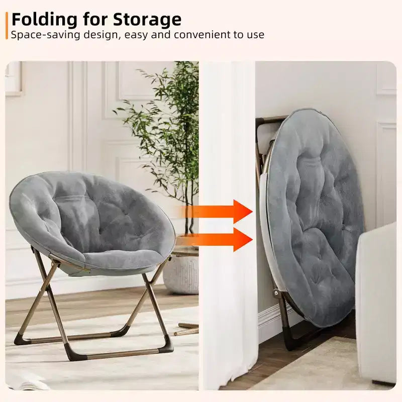 Large Comfortable Flower Chair for Adults, Cotton Cushioned Armchair with Metal Frame for Bedroom, Game Room & Small Spaces