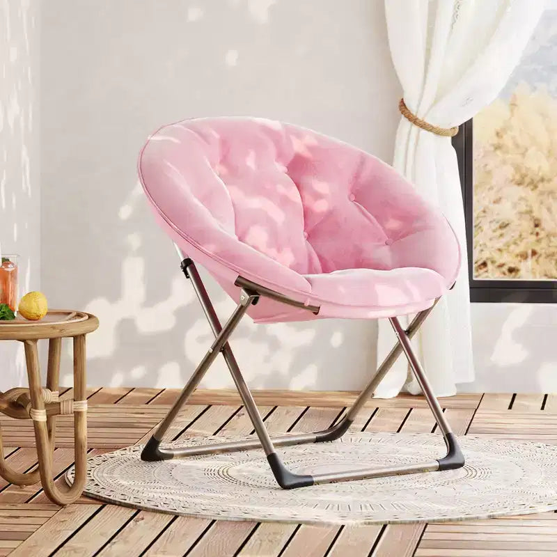 Large Comfortable Flower Chair for Adults, Cotton Cushioned Armchair with Metal Frame for Bedroom, Game Room & Small Spaces