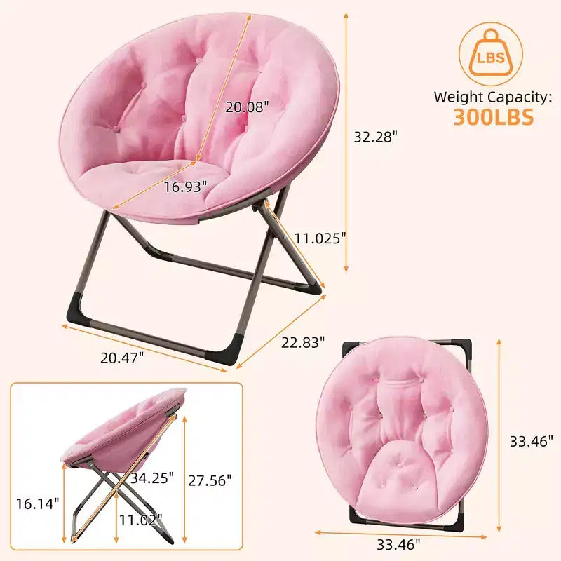 Large Comfortable Flower Chair for Adults, Cotton Cushioned Armchair with Metal Frame for Bedroom, Game Room & Small Spaces