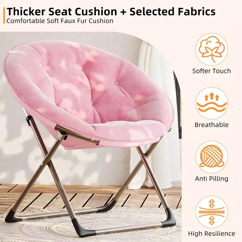 Large Comfortable Flower Chair for Adults, Cotton Cushioned Armchair with Metal Frame for Bedroom, Game Room & Small Spaces