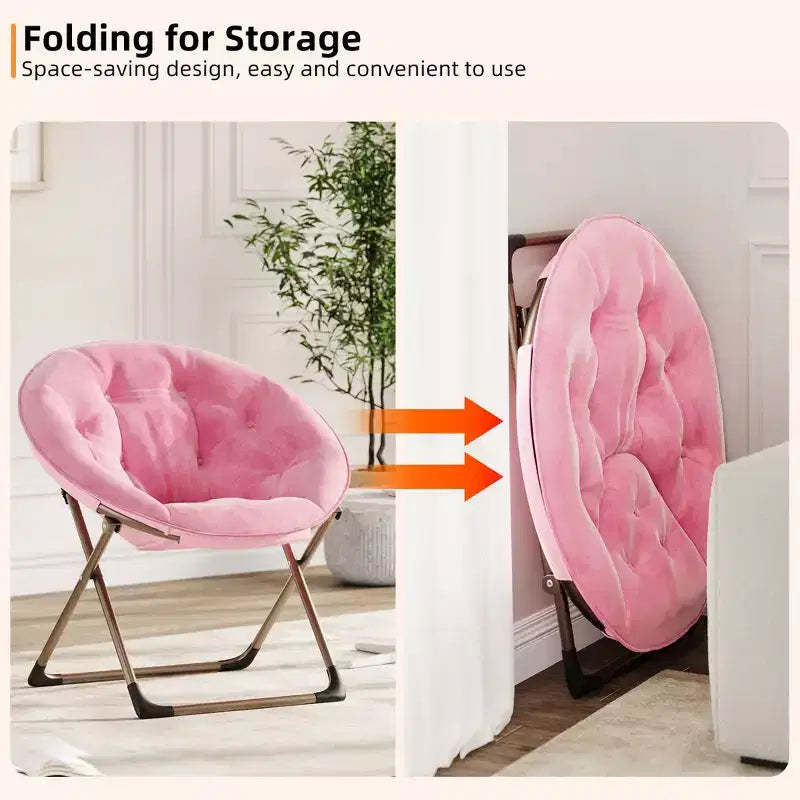 Large Comfortable Flower Chair for Adults, Cotton Cushioned Armchair with Metal Frame for Bedroom, Game Room & Small Spaces