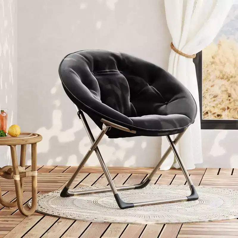 Large Comfortable Flower Chair for Adults, Cotton Cushioned Armchair with Metal Frame for Bedroom, Game Room & Small Spaces