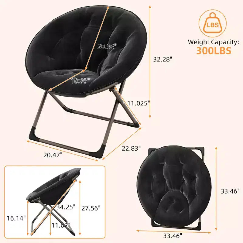 Large Comfortable Flower Chair for Adults, Cotton Cushioned Armchair with Metal Frame for Bedroom, Game Room & Small Spaces