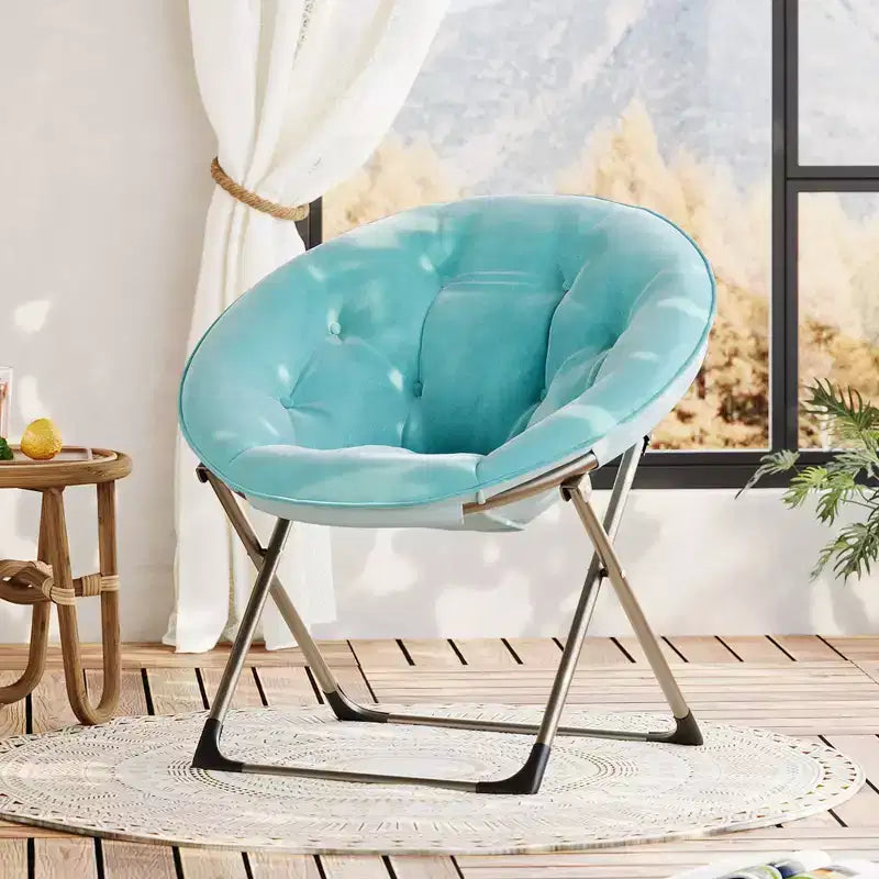 Large Comfortable Flower Chair for Adults, Cotton Cushioned Armchair with Metal Frame for Bedroom, Game Room & Small Spaces