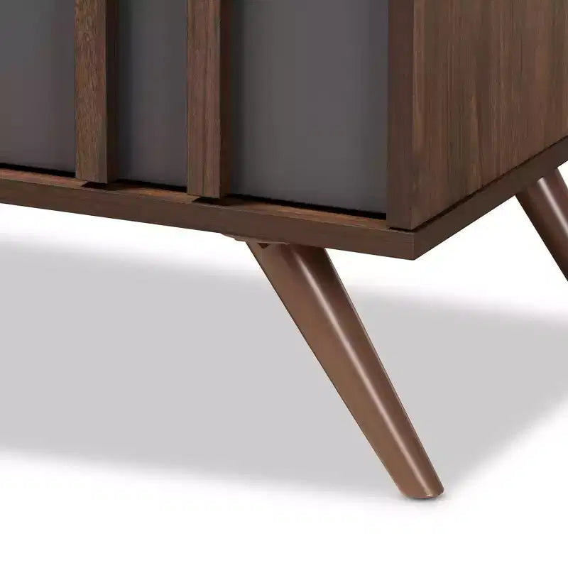 5-Drawer Wooden Bedroom Chest – Grey/Walnut
