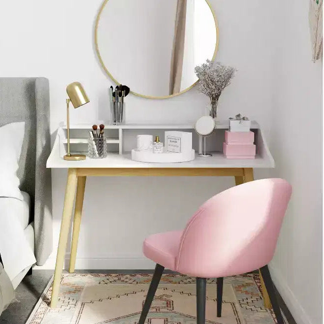 Desk White - : Mid-Century Modern, Open Storage, Legs