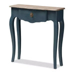 Classic and Provincial Spruce Finished Table Blue: Graceful Narrow Design, Ideal for Small Spaces