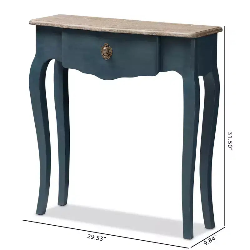 Tavolo Classico e Provinciale con Finitura Abete Blu - : Design Affusolato ed Elegante, Ideale per Spazi Piccoli