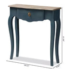 Tavolo in Abete Finitura Classica e Provinciale Blu: Design Affusolato e Grazioso, Ideale per Piccoli Spazi
