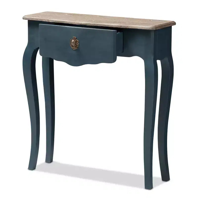 Tavolo Classico e Provinciale con Finitura Abete Blu - : Design Affusolato ed Elegante, Ideale per Spazi Piccoli