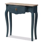 Tavolo in Abete Finitura Classica e Provinciale Blu: Design Affusolato e Grazioso, Ideale per Piccoli Spazi