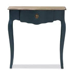 Tavolo in Abete Finitura Classica e Provinciale Blu: Design Affusolato e Grazioso, Ideale per Piccoli Spazi