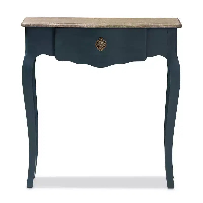 Classic and Provincial Spruce Finished Table Blue - : Graceful Narrow Design, Ideal for Small Spaces