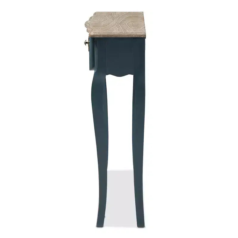 Tavolo Classico e Provinciale con Finitura Abete Blu - : Design Affusolato ed Elegante, Ideale per Spazi Piccoli