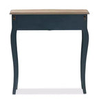 Tavolo in Abete Finitura Classica e Provinciale Blu: Design Affusolato e Grazioso, Ideale per Piccoli Spazi