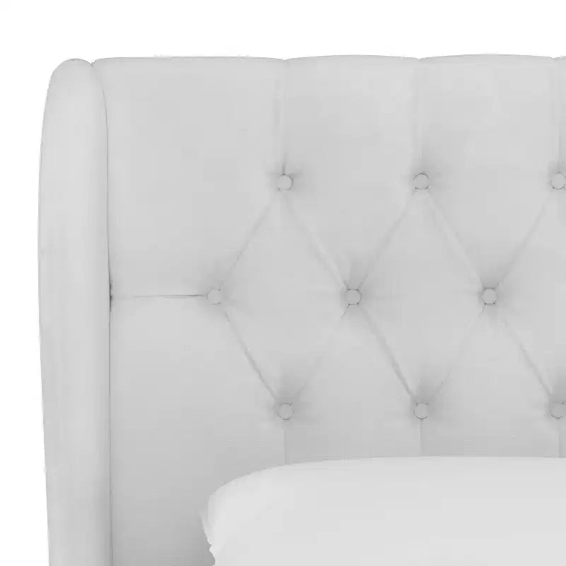 Velvet Upholstered Wingback Bed