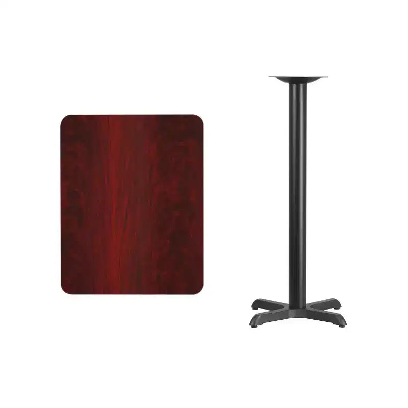 24'' x 30'' Rectangular Laminate Table Top with 22'' x 22'' Bar Height Table Base