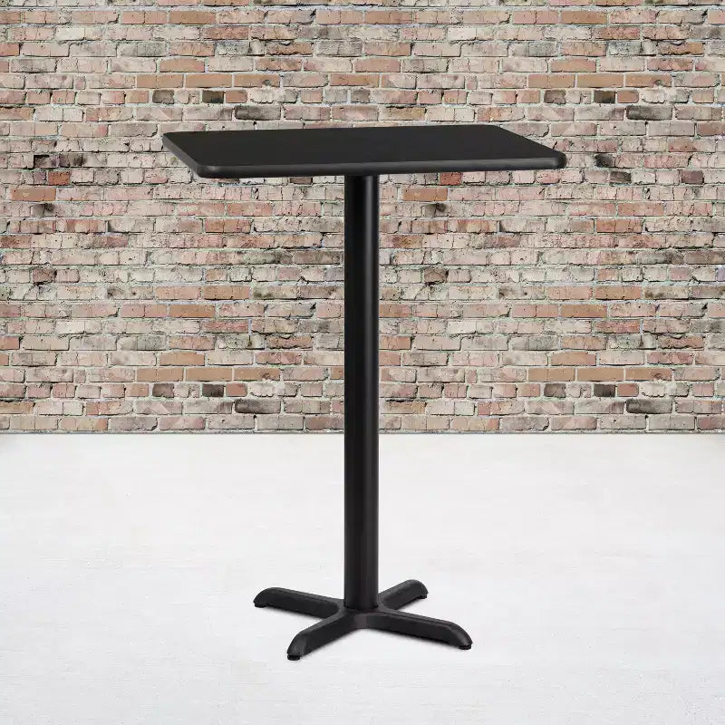 24'' x 30'' Rectangular Laminate Table Top with 22'' x 22'' Bar Height Table Base