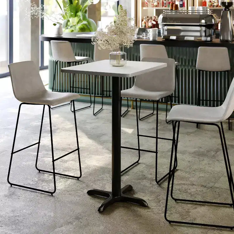 24'' x 30'' Rectangular Laminate Table Top with 22'' x 22'' Bar Height Table Base