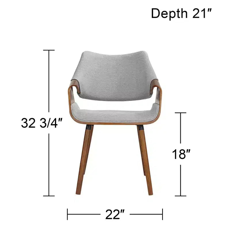 Gray Fabric and Beech Wood Dining Chair
