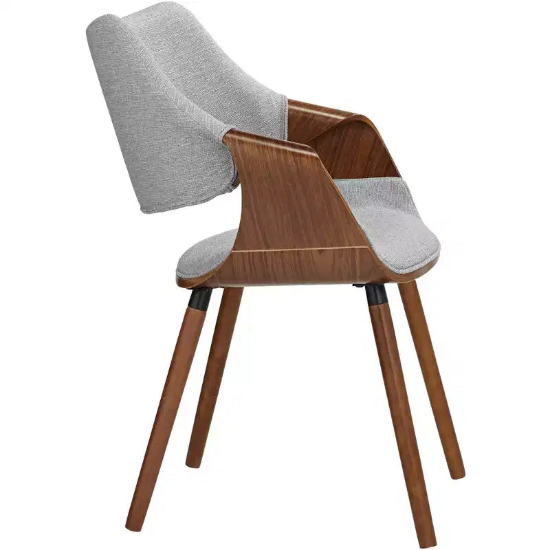Gray Fabric and Beech Wood Dining Chair